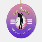 Elegant vrouwen golfer ontwerp keramisch ornament (Links)