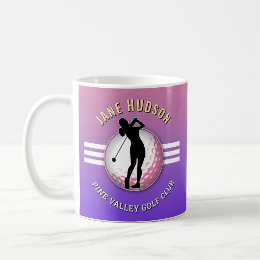 Elegant vrouwen golfer ontwerp koffiemok (Links)