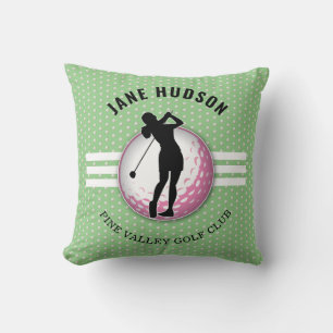 Elegant vrouwen golfer ontwerp kussen