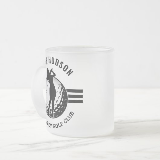 Elegant vrouwen golfer ontwerp matglas koffiemok (Voorkant links)