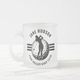 Elegant vrouwen golfer ontwerp matglas koffiemok
