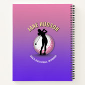 Elegant vrouwen golfer ontwerp notitieboek (Achterkant)