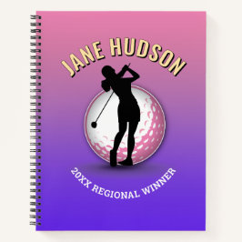 Elegant vrouwen golfer ontwerp notitieboek