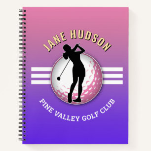 Elegant vrouwen golfer ontwerp notitieboek