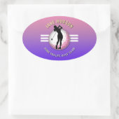 Elegant vrouwen golfer ontwerp ovale sticker (Tas)