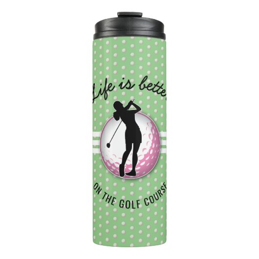 Elegant vrouwen golfer ontwerp thermosbeker (Voorkant)