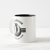Elegant vrouwen golfer ontwerp tweekleurige koffiemok (Voorkant links)