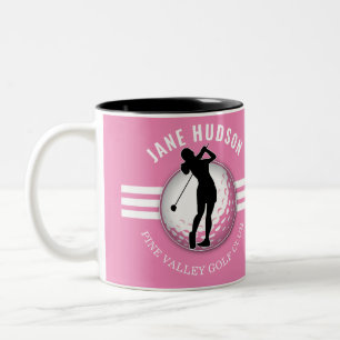 Elegant vrouwen golfer ontwerp tweekleurige koffiemok