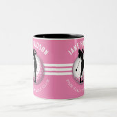 Elegant vrouwen golfer ontwerp tweekleurige koffiemok (Center)