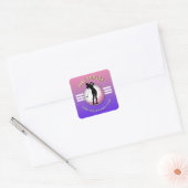 Elegant vrouwen golfer ontwerp vierkante sticker (Envelop)