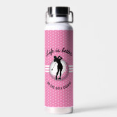 Elegant vrouwen golfer ontwerp waterfles (Achterkant)