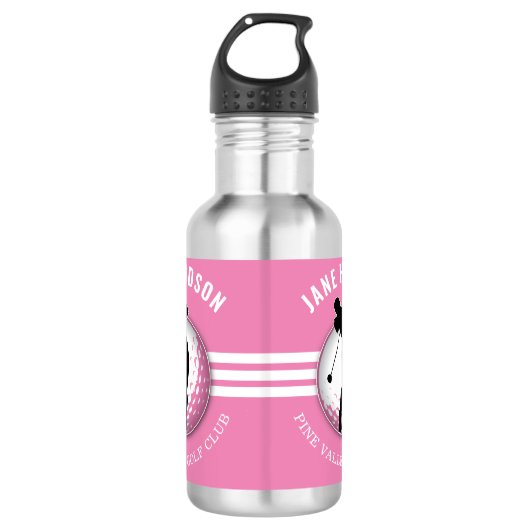 Elegant vrouwen golfer ontwerp waterfles (Voorkant)
