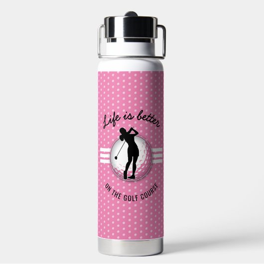Elegant vrouwen golfer ontwerp waterfles (Achterkant)
