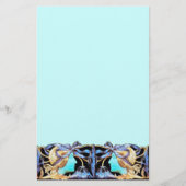 ELEGANT VROUWENBEAUTY JEWEL/LADY,BLAUW BOW,FLOWERS BRIEFPAPIER (Voorkant)