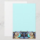 ELEGANT VROUWENBEAUTY JEWEL/LADY,BLAUW BOW,FLOWERS BRIEFPAPIER (Voorkant / Achterkant)