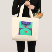 Elegant vrouwenportret: een kleurrijk kunstwerk grote tote bag (Voorkant (product))