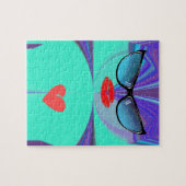 Elegant vrouwenportret: een kleurrijk kunstwerk legpuzzel (Horizontaal)