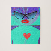 Elegant vrouwenportret: een kleurrijk kunstwerk legpuzzel (Verticaal)