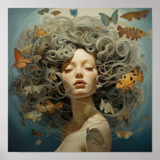 Elegant Vrouwenportret Poster - Hedendaagse Kunst (Voorkant)