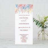 Elegant Vuurwerk 4 juli Huwelijksprogramma (Staand voorkant)