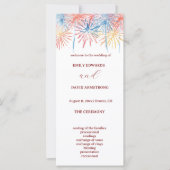 Elegant Vuurwerk 4 juli Huwelijksprogramma (Voorkant)