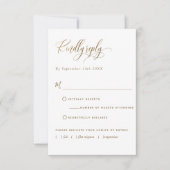 Elegant W/without Meals, Golden Yellow, bruiloft RSVP Kaartje (Voorkant)