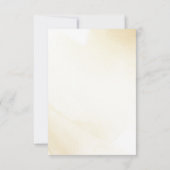 Elegant W/without Meals, Golden Yellow, bruiloft RSVP Kaartje (Achterkant)