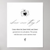 Elegant waar waren ze Vrijgezellenfeest spel teken Poster (Voorkant)