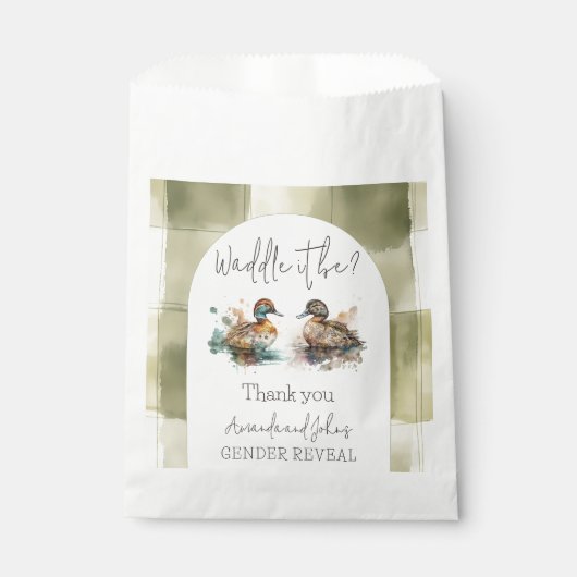 Elegant Waddle It Be Mallard Duck Genderonthulling Bedankzakje (Voorkant)