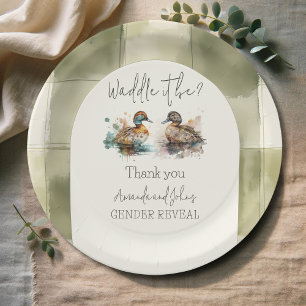 Elegant Waddle It Be Mallard Duck Genderonthulling Papieren Bordje