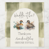 Elegant Waddle It Be Mallard Duck Genderonthulling Wijn Etiket (Enkel label)