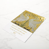 Elegant Walter Crane Zwaan Paar Romantische bruilo Folie Uitnodiging (Gedraaid)