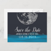 Elegant walvis onder het moonhuwelijk sla de datum aankondigingskaart (Voorkant / Achterkant)