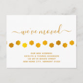 Elegant Wandelverf Drukt Goud Personaliseert Beweg Aankondigingskaart (Voorkant)