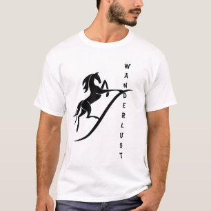 Elegant "Wanderlust" Horse Design T-shirt