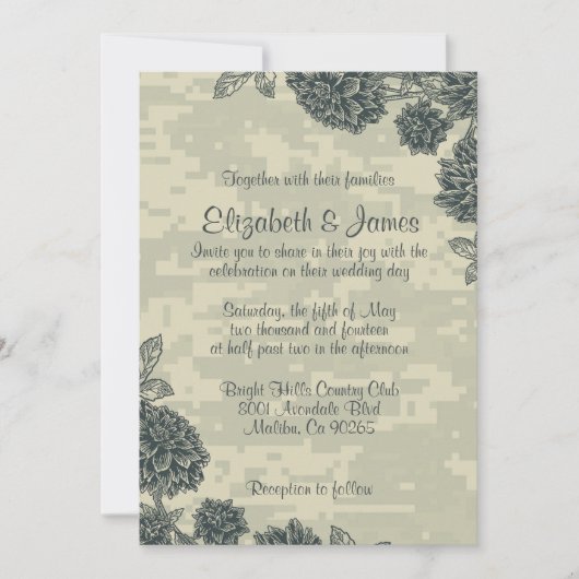 Elegant War Invitations Kaart (Voorkant)