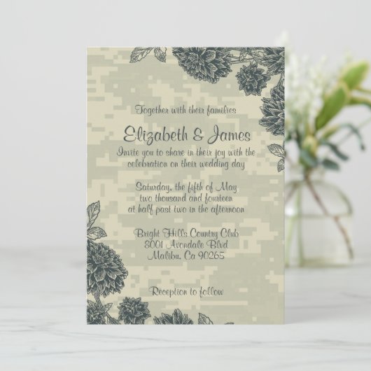 Elegant War Invitations Kaart (Staand voorkant)