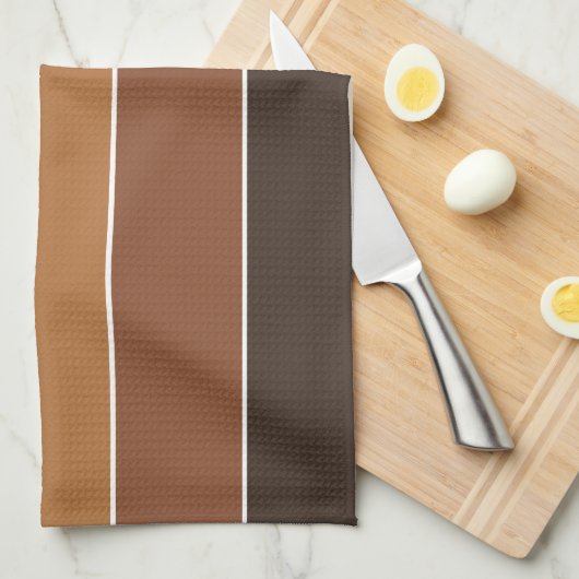 Elegant Warm Autumn Colors Stripes Patroon Theedoek (Quarter Fold)