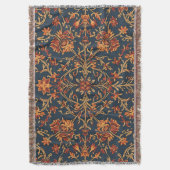 Elegant Warm  Bloemen Barok Damask Deken (Voorkant Verticaal)