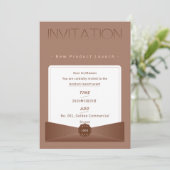 Elegant Warm Brown New Product Launch Invitation – Kaart (Staand voorkant)