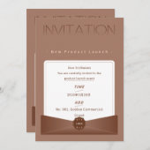 Elegant Warm Brown New Product Launch Invitation – Kaart (Voorkant / Achterkant)