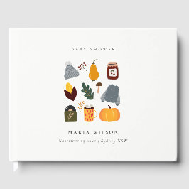 Elegant Warm Cozy Autumn Essential Baby shower Gastenboek