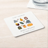 Elegant Warm Cozy Autumn Essential Baby shower Kartonnen Onderzetters (Schuin)