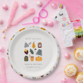 Elegant Warm Cozy Autumn Essential Baby shower Papieren Bordje (Feest)