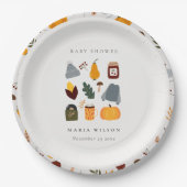 Elegant Warm Cozy Autumn Essential Baby shower Papieren Bordje (Voorkant)