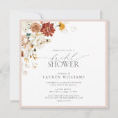 Elegant Warm Earthy Floral Vrijgezellenfeest Kaart (Voorkant)