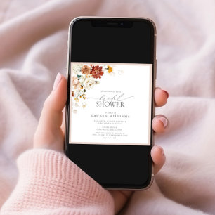 Elegant Warm Earthy Floral Vrijgezellenfeest Kaart