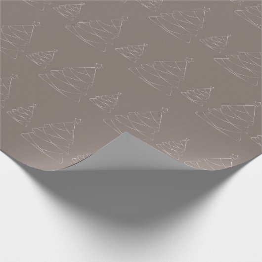 Elegant Warm Grey en Silver Kerstmis Cadeaupapier (Hoek)
