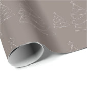 Elegant Warm Grey en Silver Kerstmis Cadeaupapier (Rol Hoek)
