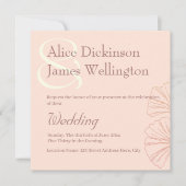 Elegant Warm Pinkish Earth Tones Ginkgo Wedding Kaart (Voorkant)
